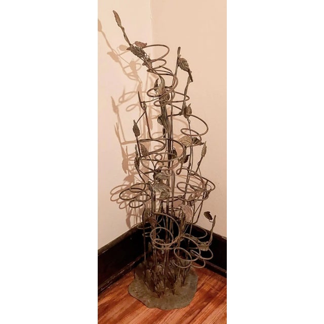 Shabby Chic Wrought Iron Sculpture/ Wine Rack for 16 Bottles For Sale - Image 3 of 6