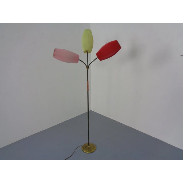 Mid-Century Modern Mid-Century Adjustable Floor Lamp with Three Lanterns, 1950s For Sale - Image 3 of 18