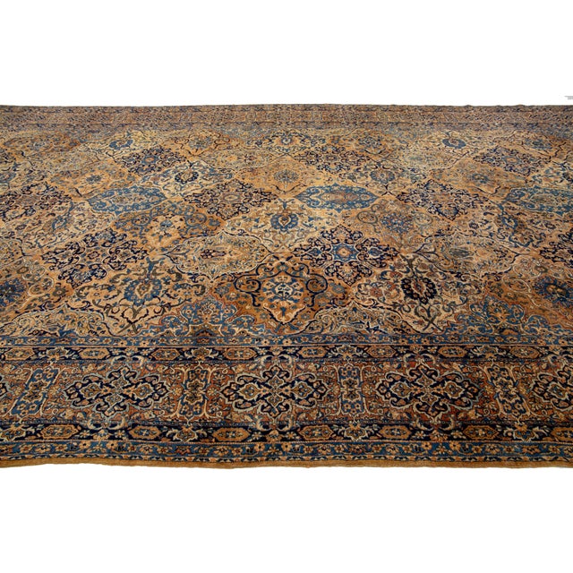 Textile Gallery Size Antique Kerma Wool Rug in Rust Color For Sale - Image 7 of 10