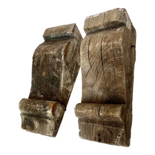 17th Century French Country Poplar Corbels - A Pair For Sale