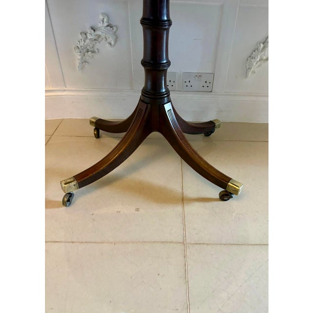 Antique Georgian Mahogany Extendable Triple Pillar Dining Table, 1800 For Sale - Image 12 of 18