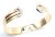 Cartier 1980s Cartier Tri-Color Gold Diamond Double C Cuff Bangle Bracelet For Sale - Image 4 of 12