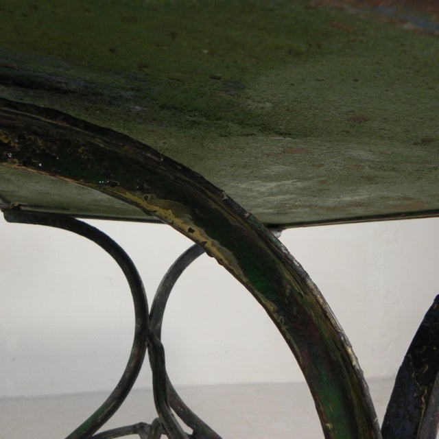 Steel Garden Bistro Table with Curved T-Profiles, 1950s For Sale - Image 15 of 18