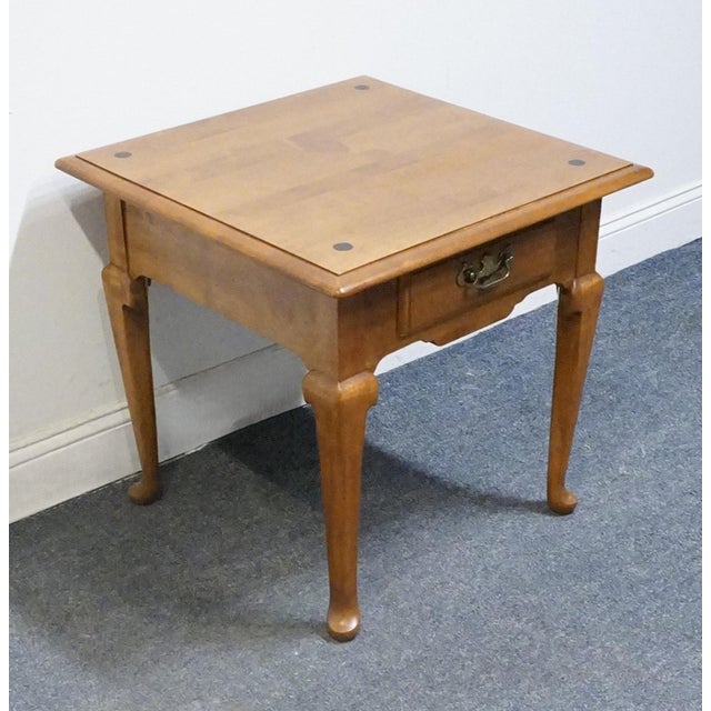 Ethan Allen Ethan Allen Heirloom Maple Nutmeg Colonial Early American 24" Square Accent End Table 10-8035 For Sale - Image 4 of 11