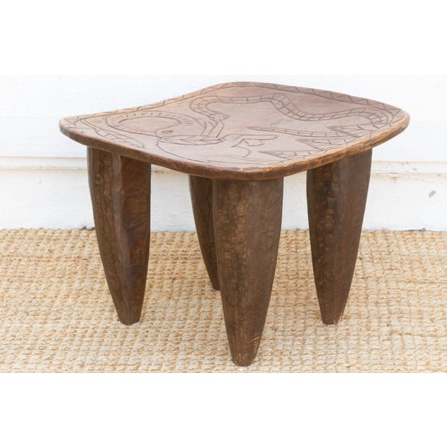 African Elephant Motif African Senufo Table For Sale - Image 3 of 7