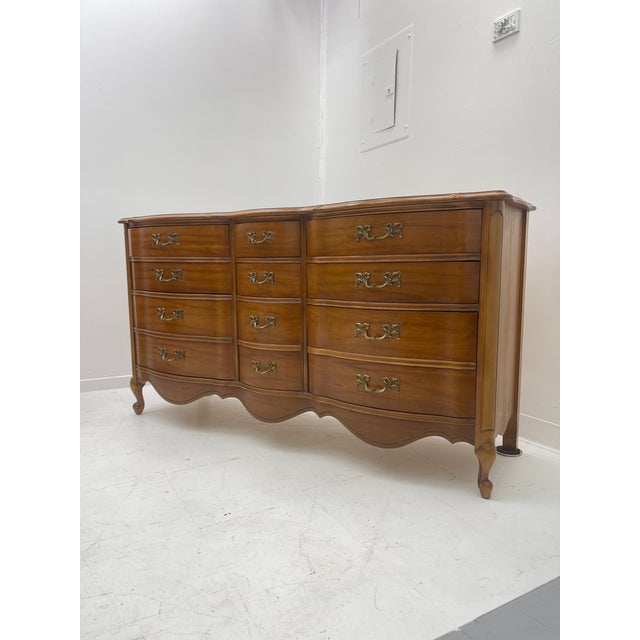 Vintage French Provincial 9 Drawer Dresser With Dovetailed Drawers | Chairish