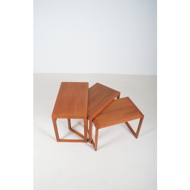 Danish Nesting Tables in Teak from Vildbjerg Møbelfabrik, 1960s, Set of 3 For Sale - Image 6 of 11