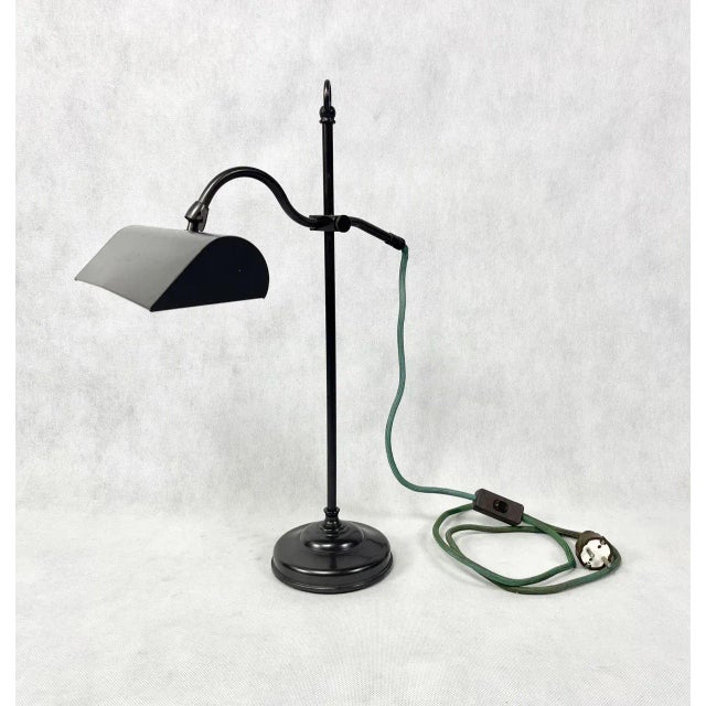 Art Deco Bankers Desk Lamp in Brass, 1940s For Sale - Image 6 of 9