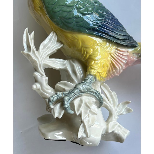 Early 20th Century Karl Ens Fine Porcelain Polychrome Exotic Bird Sculpture of a Toucan For Sale - Image 5 of 13
