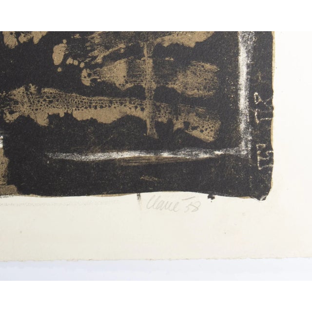 Brown 1958 “Roi a La Pipe” Abstract Lithograph Antoni Clavé For Sale - Image 8 of 8