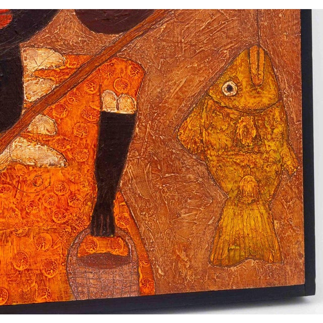 David Tinsley "Catch of the Day" Folk Art Oil on Panel For Sale In New York - Image 6 of 10