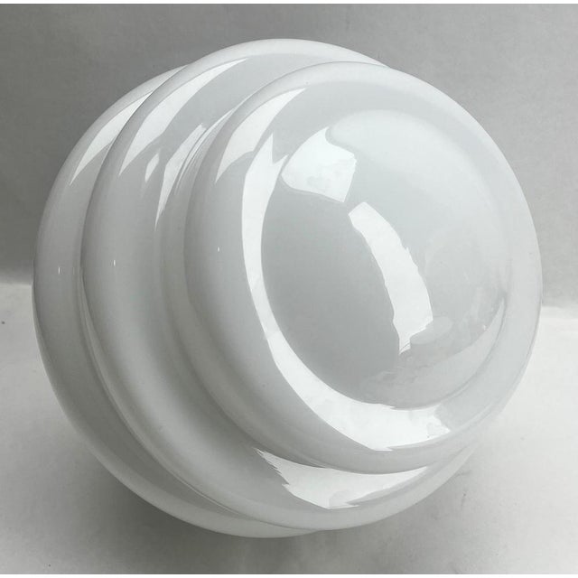 German Pendant Lamp with Opaline Shade and Chrome Fittings, 1950s For Sale - Image 10 of 17