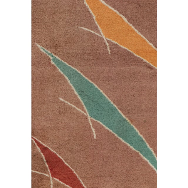 Mid-Century Modern Vintage Zeki Müren Rug in Pink With Multicolor Geometric Patterns | Rug & Kilim For Sale - Image 3 of 7