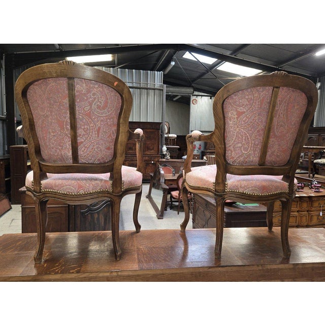 Louis XV Style Cabriolet Armchairs, Set of 2 For Sale - Image 6 of 8