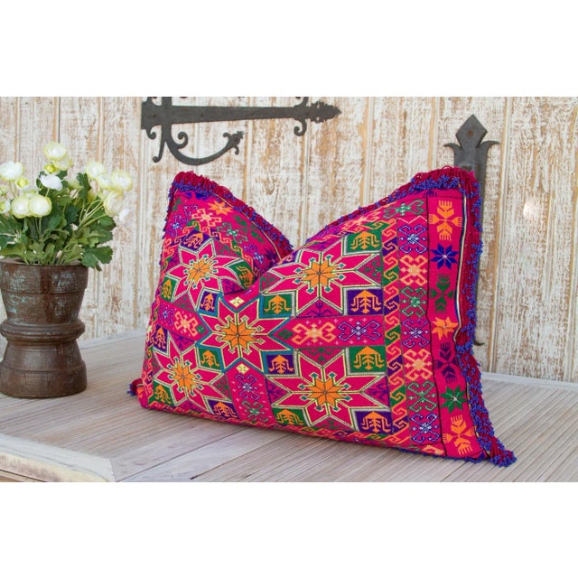 Ishani Thar Silk Embroidered Antique Pillow For Sale In Los Angeles - Image 6 of 11