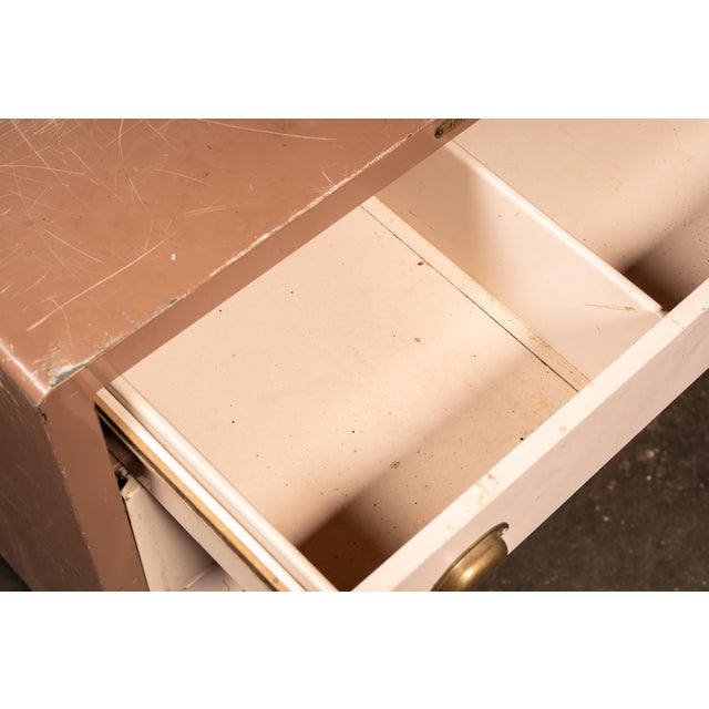 Vintage Metal Lowboy Dresser in Two-Tone Brown Enamel by Simmons For Sale - Image 12 of 14