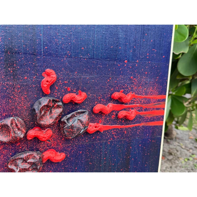 Sculpture Materials 1972 “Martha’s Raisins” Abstract Expressionist Mixed Media Artwork on Canvas For Sale - Image 7 of 12