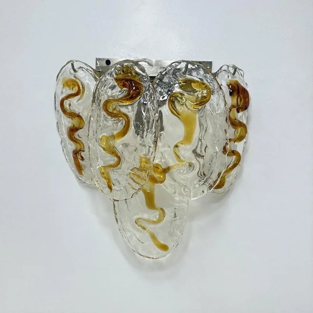 1970s Vintage Italian Murano Glass Wall Lamp, 1970s For Sale - Image 5 of 18