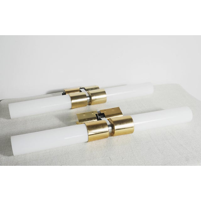 Vintage Italian Murano Glass and Brass Wall Sconce, 1960s For Sale - Image 6 of 11
