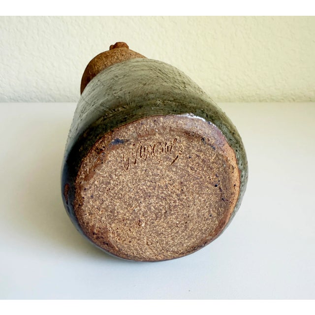 Folk Art Pottery Figurative Vase, Artist Signed For Sale - Image 9 of 9