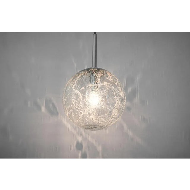 Large Murano Ball Pendant Light attributed to Doria, Germany, 1970s For Sale - Image 12 of 13