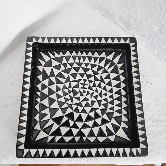Scandinavian Modern Ceramic Domino Tray or Ashtray attributed to Stig Lindberg for Gustavsberg, 1950s For Sale - Image 3 of 6