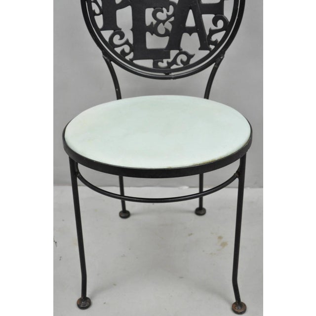 Mid 20th Century Mid 20th Century Arthur Umanoff Style for Shaver Howard "Peace & Love" Wrought Iron Bistro Side Chair For Sale - Image 5 of 11