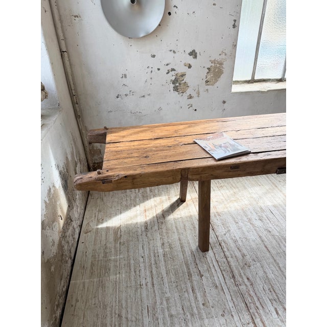 Wood Brutalist Folk Art Table in Pine and Oak, 1950s For Sale - Image 7 of 18