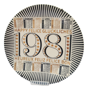 Ceramic Calendar Plate by Piero Fornasetti, 1981