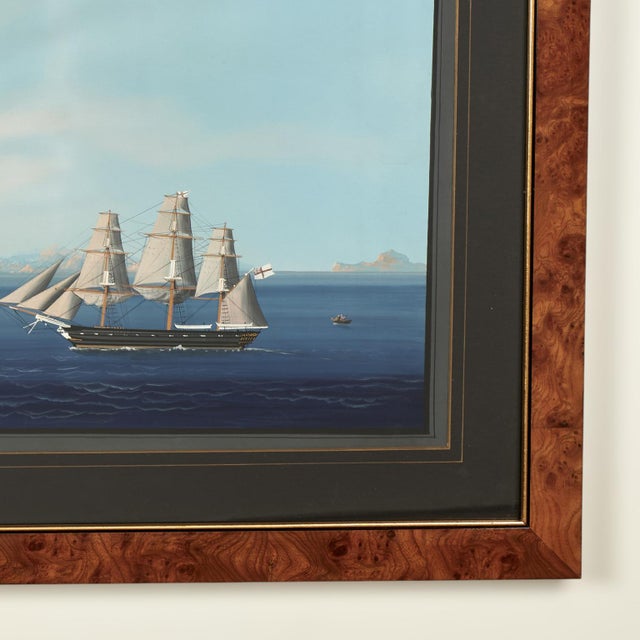 Pair of Italian Bayscape Gouache Paintings With Mt.Vesuvius For Sale - Image 17 of 18