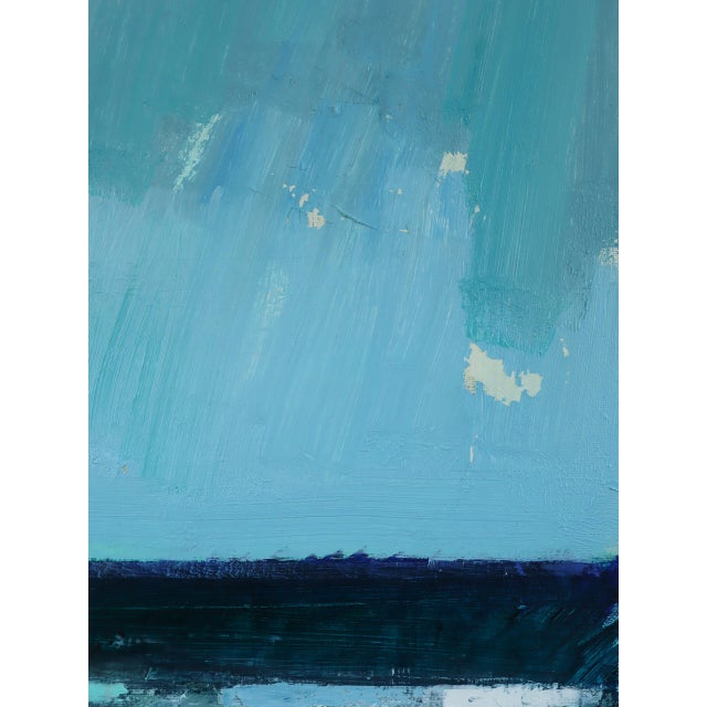 1973 Modernist 'Blue Divide' Vintage Swedish Original Abstract Landscape Oil Painting, Framed For Sale - Image 10 of 14