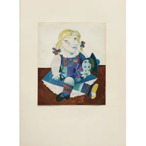 1960s After Pablo Picasso "Maya With a Doll", Cubist Full-Color Print