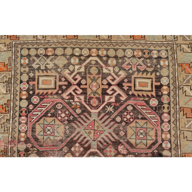 Textile Early 20th Century Antique Caucasian Shirvan Rug With All-Over Floral Motifs on a Brown Field For Sale - Image 7 of 11