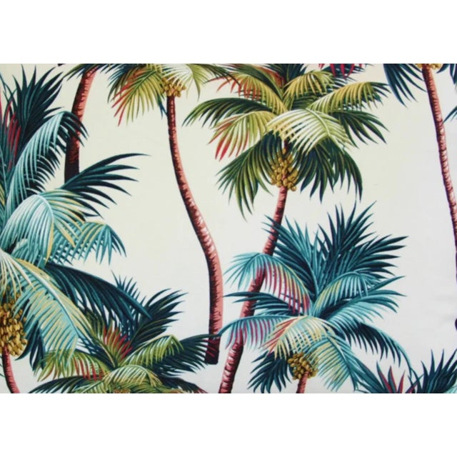 Custom-tailored pillow by Mike Seratt of The Prized Pig in an ultra-soft 100% cotton fabric depicting a colorful tropical...