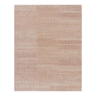 Rug & Kilim’s Modern Block Print Rug in Red and Pink with White Floral Pattern - 5x8 For Sale