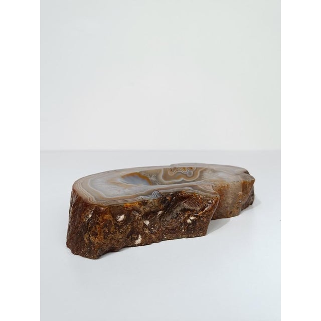 Gold Vintage Freeform Ashtray in Natural Carved Agate, 1970s For Sale - Image 8 of 17