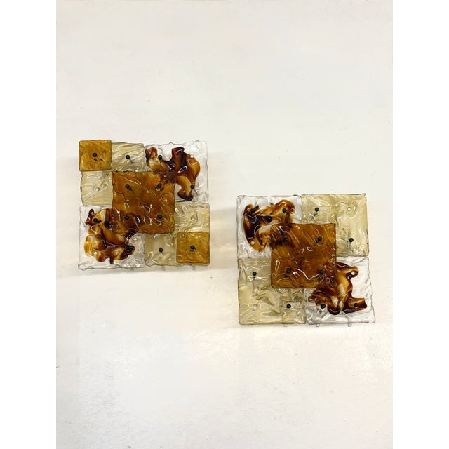 Venini Patchwork Glass Wall Lamps by Toni Zuccheri for Venini, 1970s For Sale - Image 4 of 17