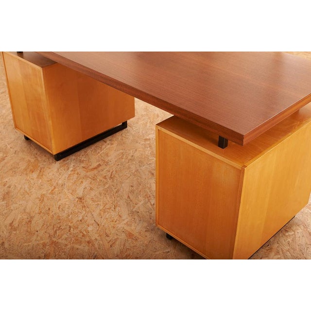 2-Part Model 10 Draft Desk with Drawers in Maple, & Teak Veneer Top from Wohnhilfe, 1956 For Sale - Image 4 of 16