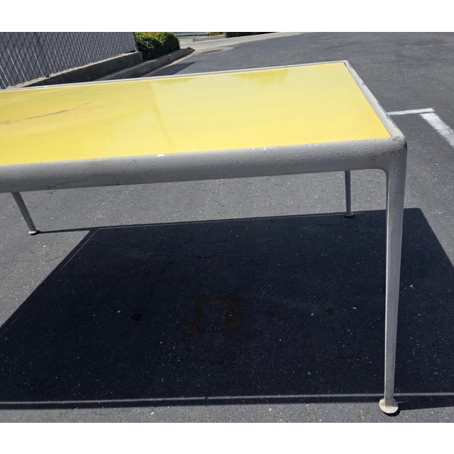 Metal 1970s Richard Schultz Style Knoll Aluminum and Yellow Enamel Patio Dining Table For Sale - Image 7 of 18