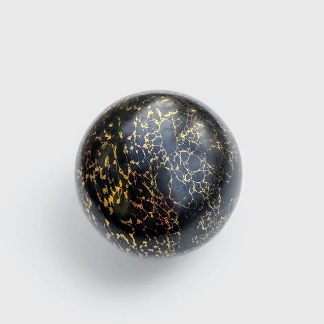 1990s Vintage Postmodern Metallic Decorative Sphere Orb For Sale - Image 5 of 7