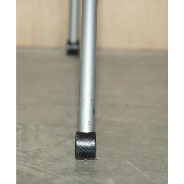 Metal and Acrylic Glass Folding Desk Chair with Swing Back For Sale - Image 10 of 18