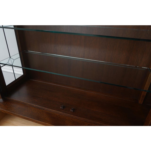 Stickley Mission Oak Leaded Glass China Cabinet For Sale In Philadelphia - Image 6 of 18