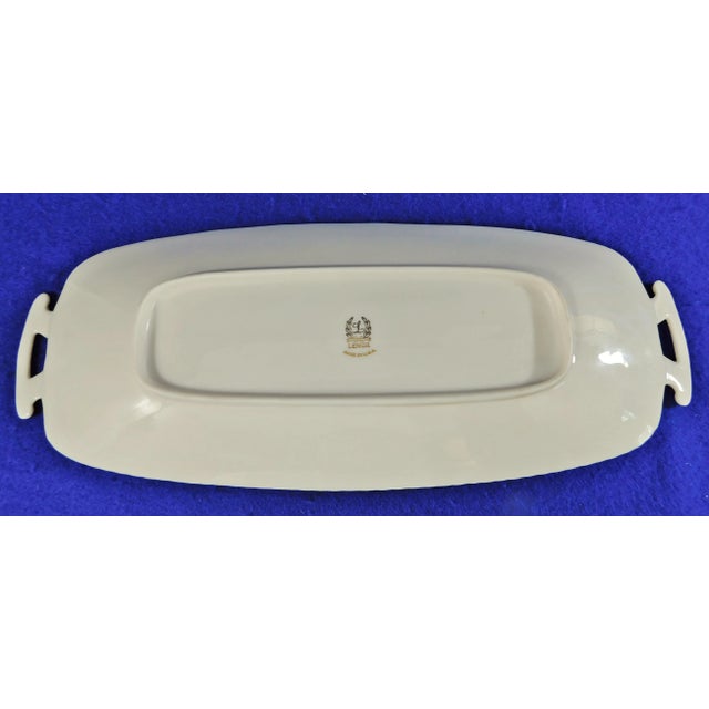 Lenox Spring Garden Collection Ivory Bone China 24k Gold Trim Celery Dish For Sale In West Palm - Image 6 of 8