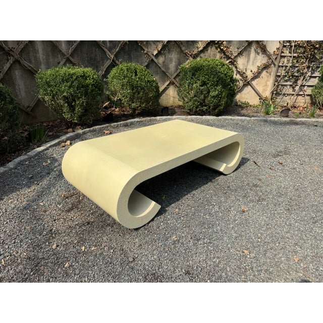 Wood Handsome Mid-Century Modern Scroll Coffee Table in the Style of Karl Springer For Sale - Image 7 of 9