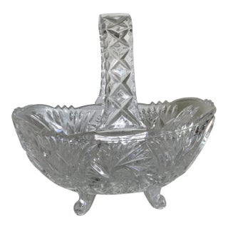 Crystal Footed Basket For Sale