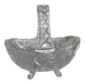 Cut and Polished Crystal With Feet Basket