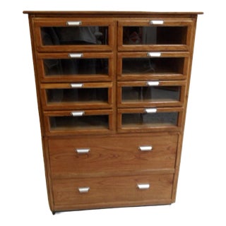 Vintage Dutch Shop Display Cabinet with Drawers, 1950s For Sale