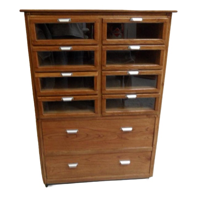 Vintage Dutch Shop Display Cabinet with Drawers, 1950s For Sale