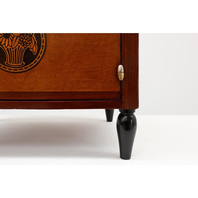Art Deco Arched Side Table with Storage Unit and Black Marble Top, France, 1920s For Sale - Image 15 of 16