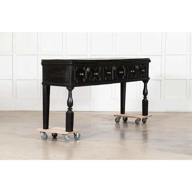 English 19thc Ebonised Oak Console Table, 1890 For Sale - Image 4 of 14